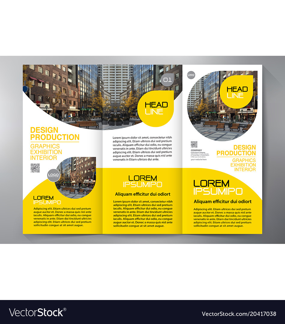 brochure 3 fold flyer design a4 template vector image