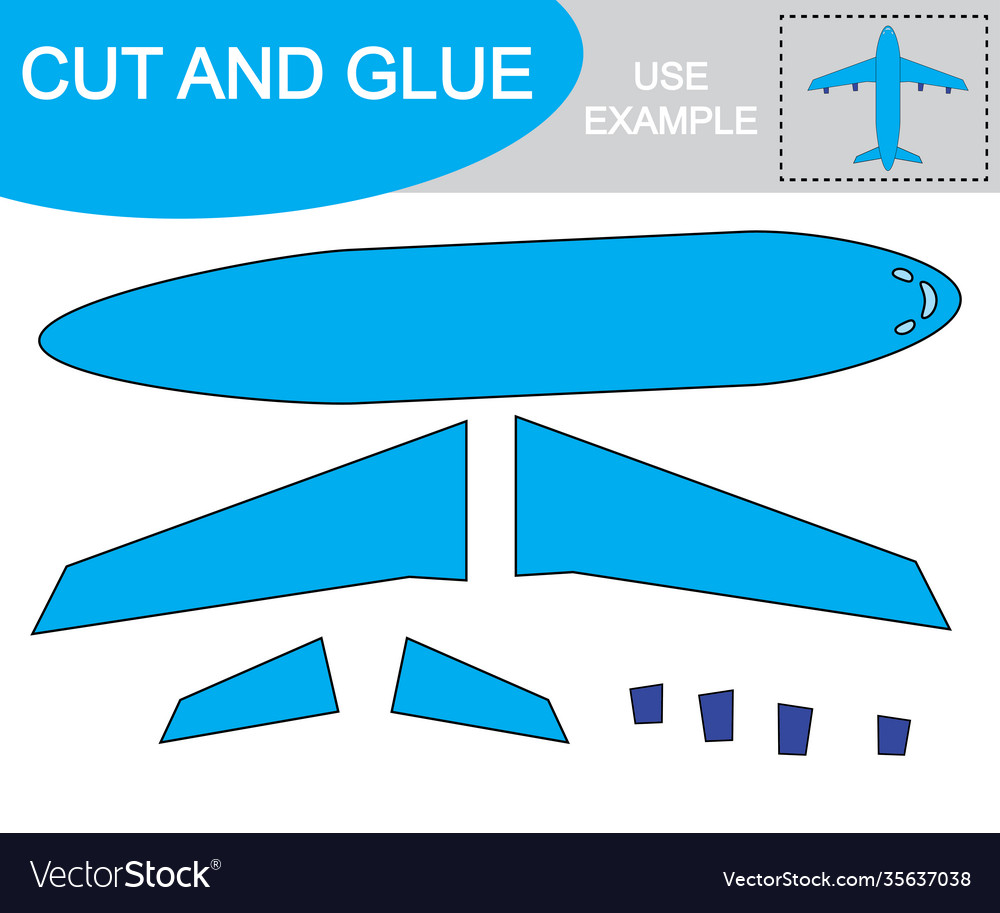 Cut and glue to create image airplane air Vector Image