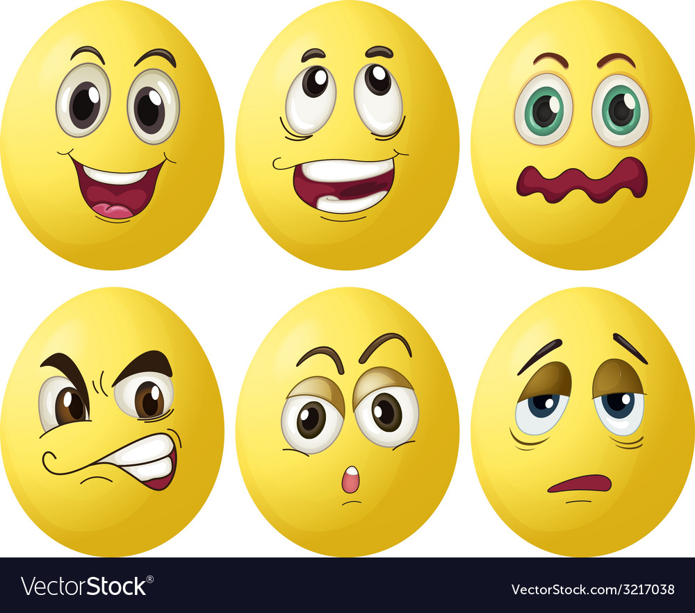 Egg expressions Royalty Free Vector Image - VectorStock