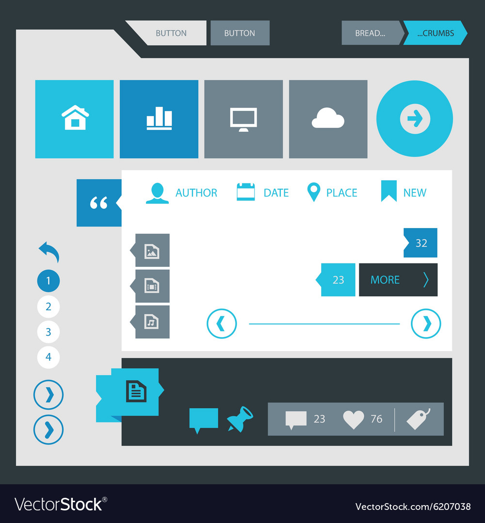 Download Flat design UI UX kit Royalty Free Vector Image