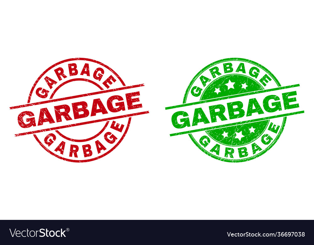 Garbage round stamp seals using corroded texture