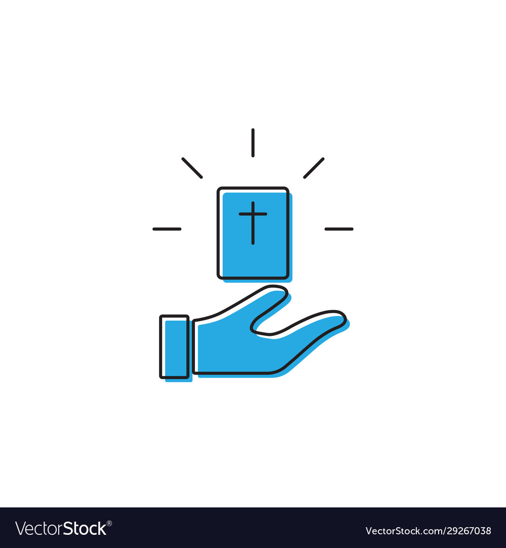 Hand give bible book icon symbol isolated Vector Image