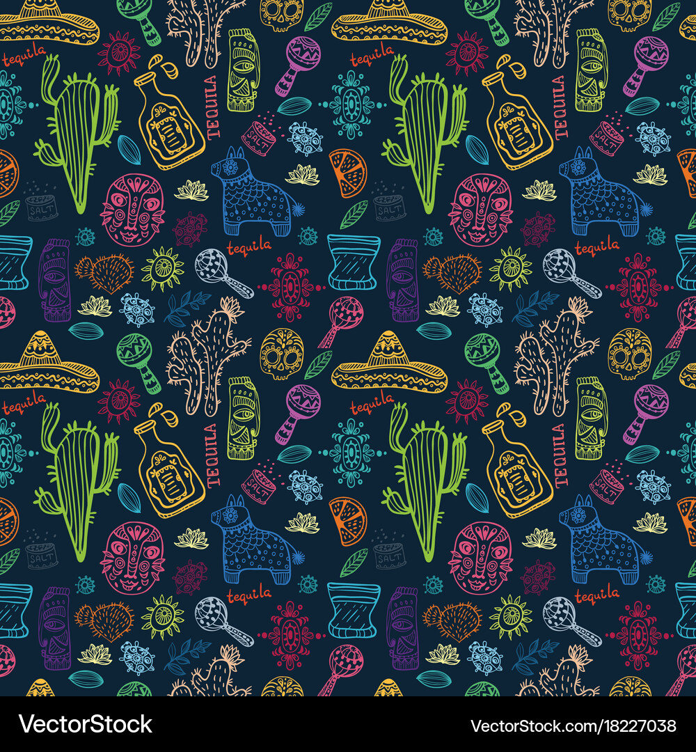 Mexico Vector Pattern Mexico collection pattern Royalty Free Vector Image