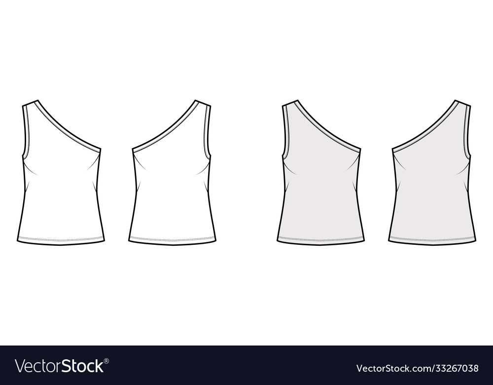 One-shoulder stretch-jersey tank technical fashion