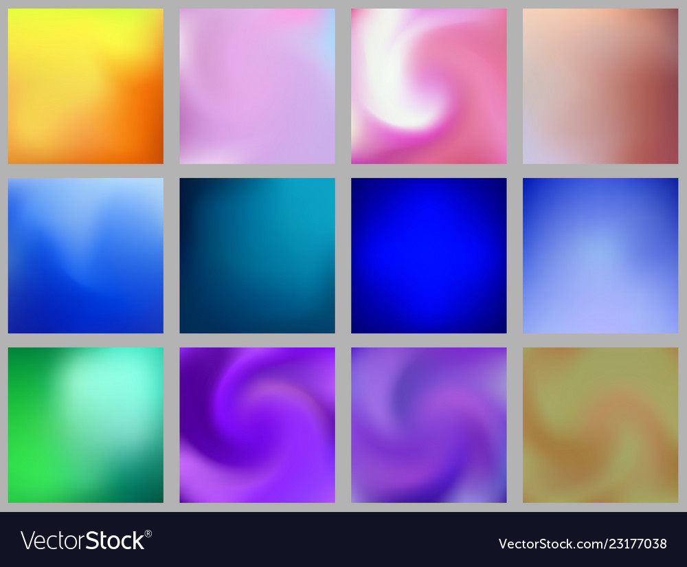 Set of abstract colorful blurred gradient mesh