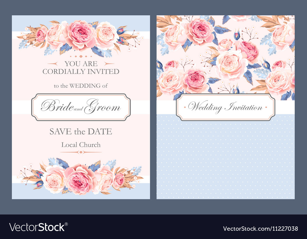 Vintage wedding invitation Royalty Free Vector Image