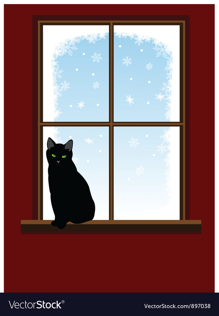 Winter Scene with Cat