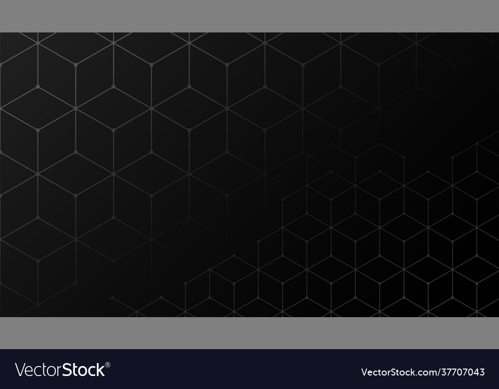 Abstract hexagonal pattern black background