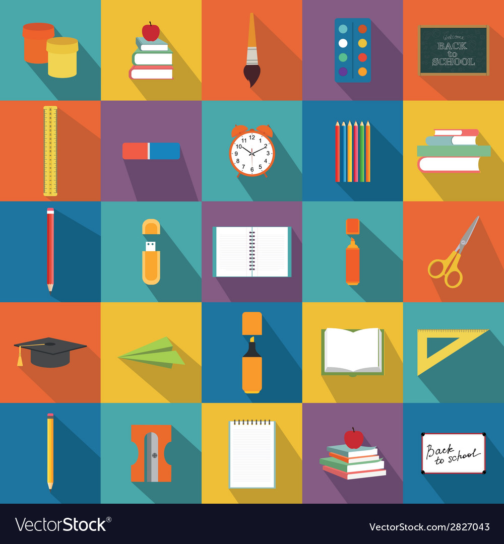 Abstract school objects on a special background