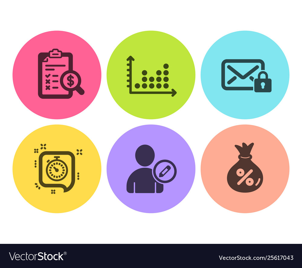 Accounting report edit user and dot plot icons
