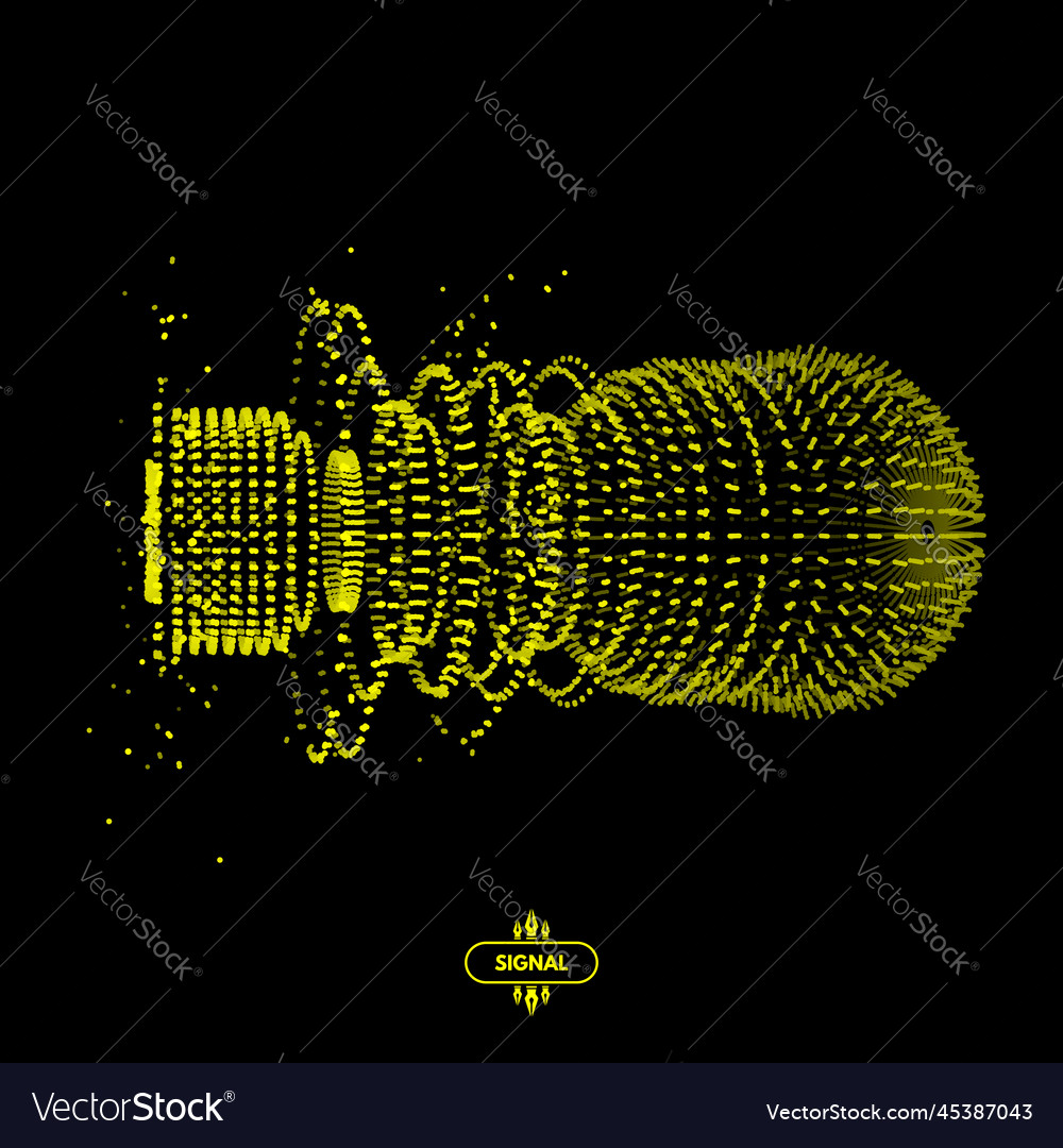 Array mit dynamischen Partikeln 3d Technologie-Stil vector image Array mit dynamischen Partikeln 3d Technologie-Stil