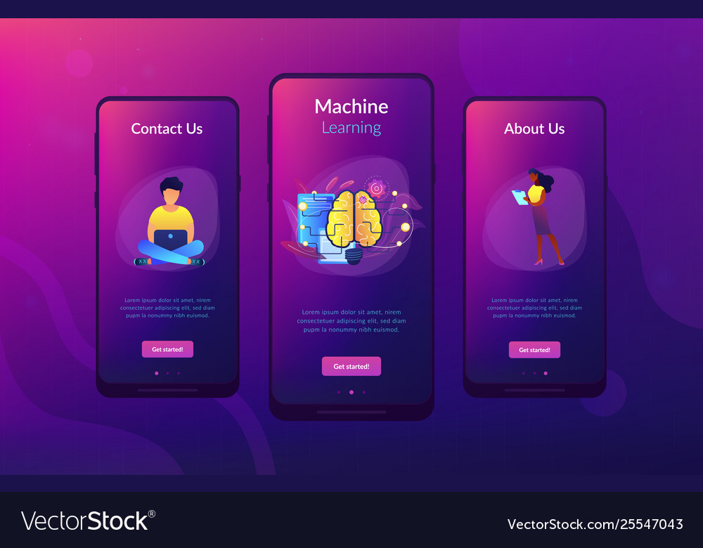 Artificial intelligence app interface template Vector Image Artificial intelligence app interface template