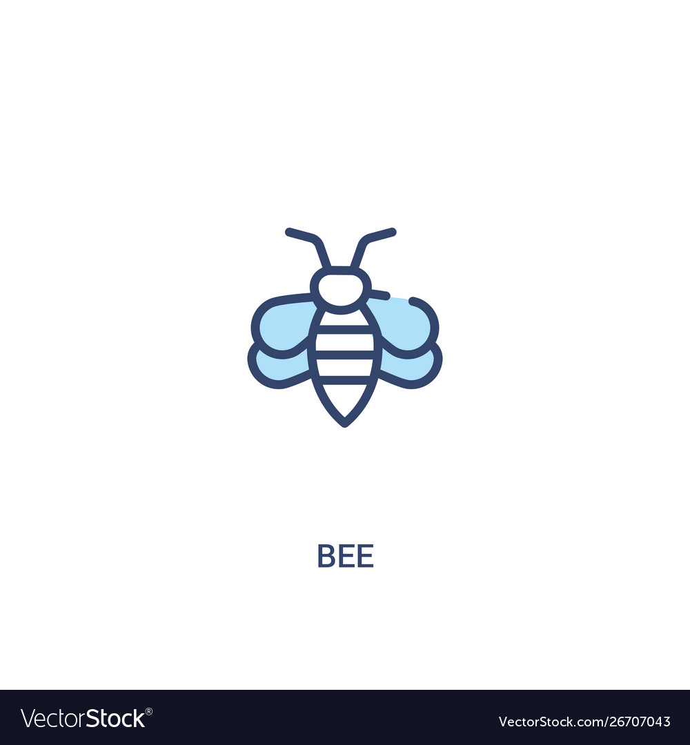 Bee concept 2 colored icon simple line element vector image Bee concept 2 colored icon simple line element