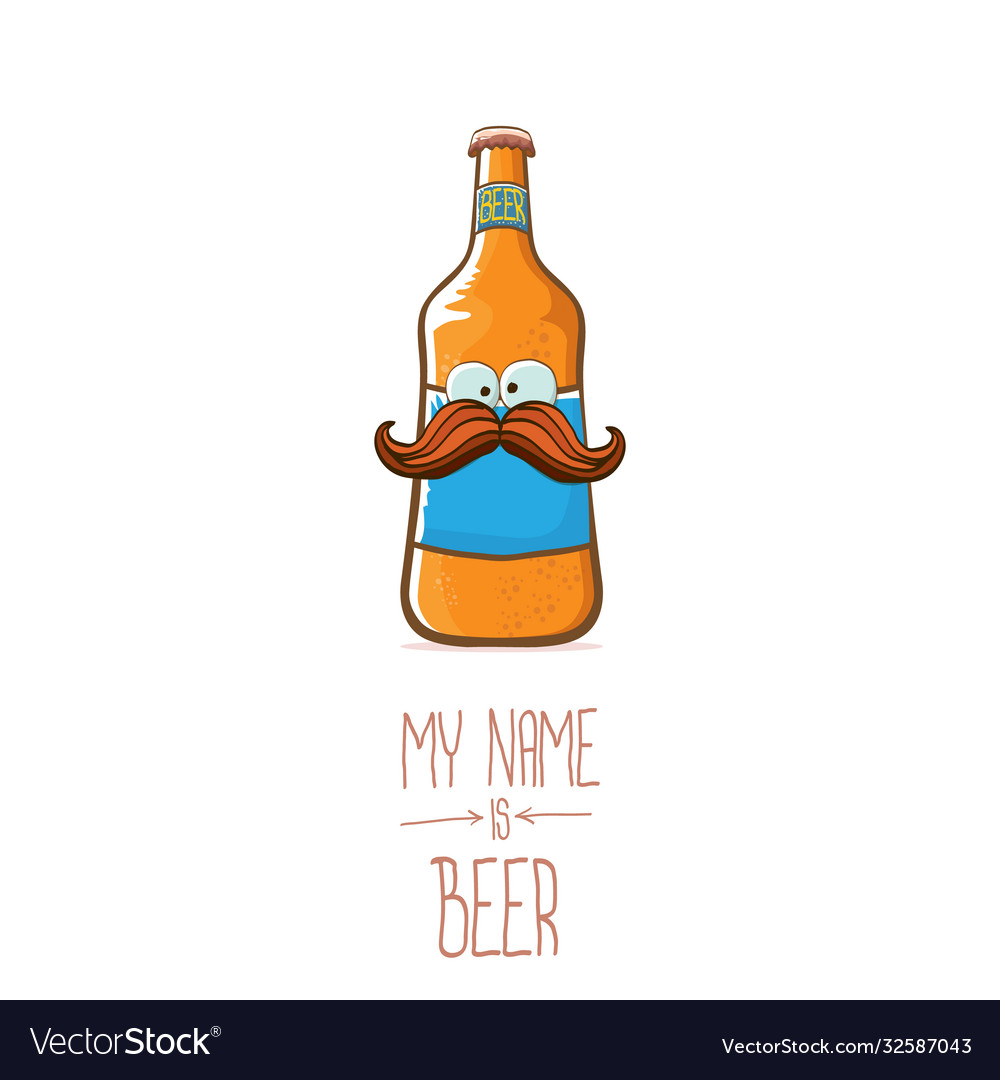 Cartoon funky beer bottle character Royalty Free Vector