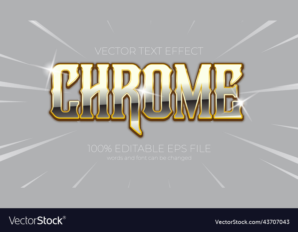 Chrome editable text effect style eps