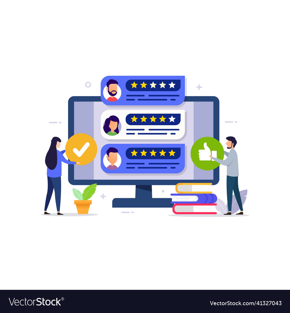 Feedback and giving rating design concept vector image Feedback and giving rating design concept