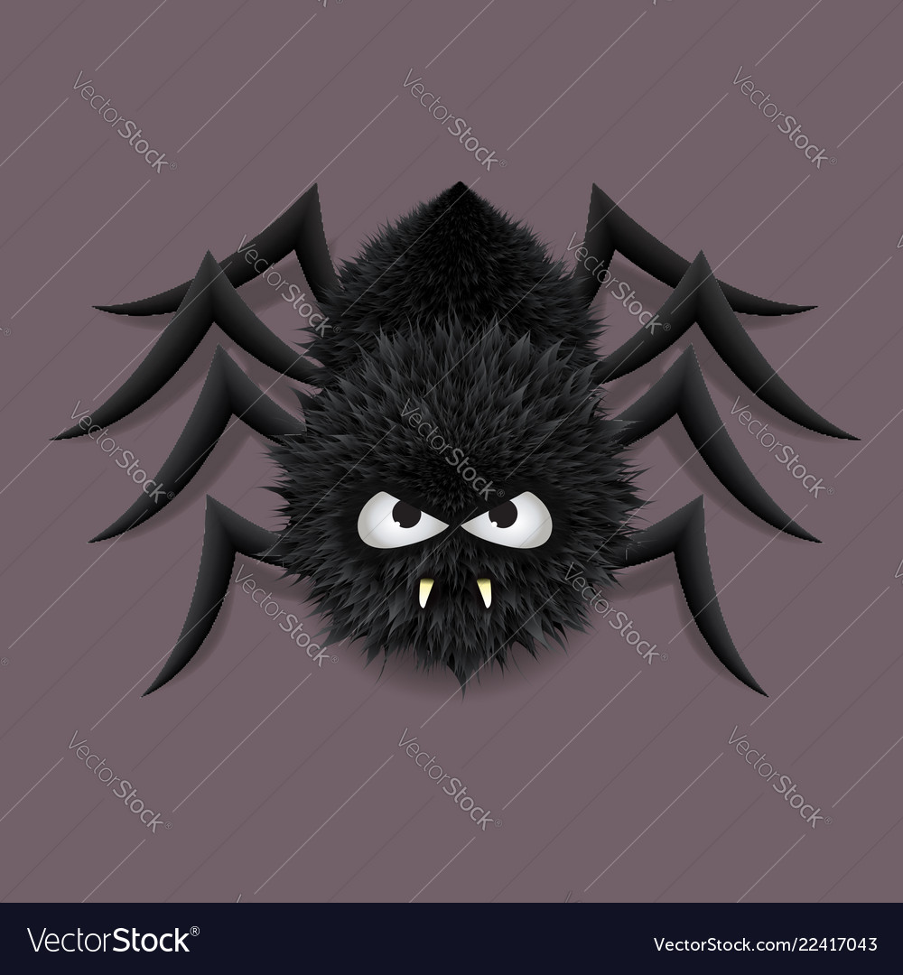 Fluffy spider Royalty Free Vector Image - VectorStock
