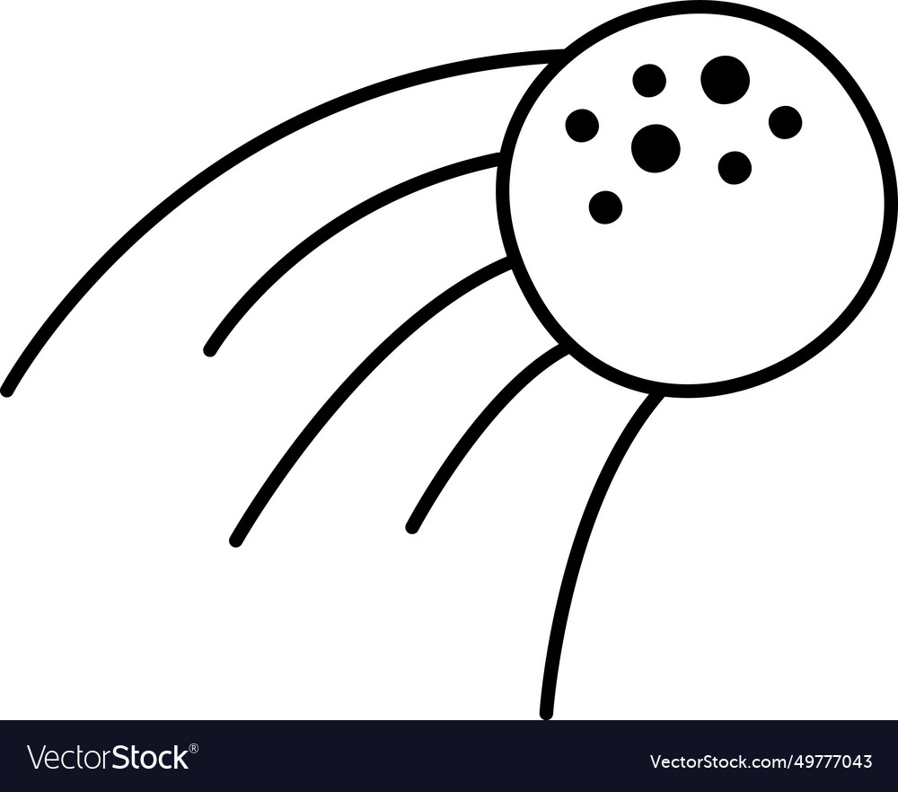 Flying planet outline Royalty Free Vector Image