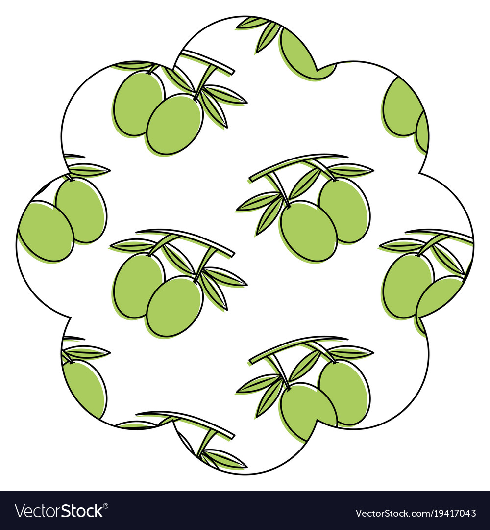 Frame with olives pattern background