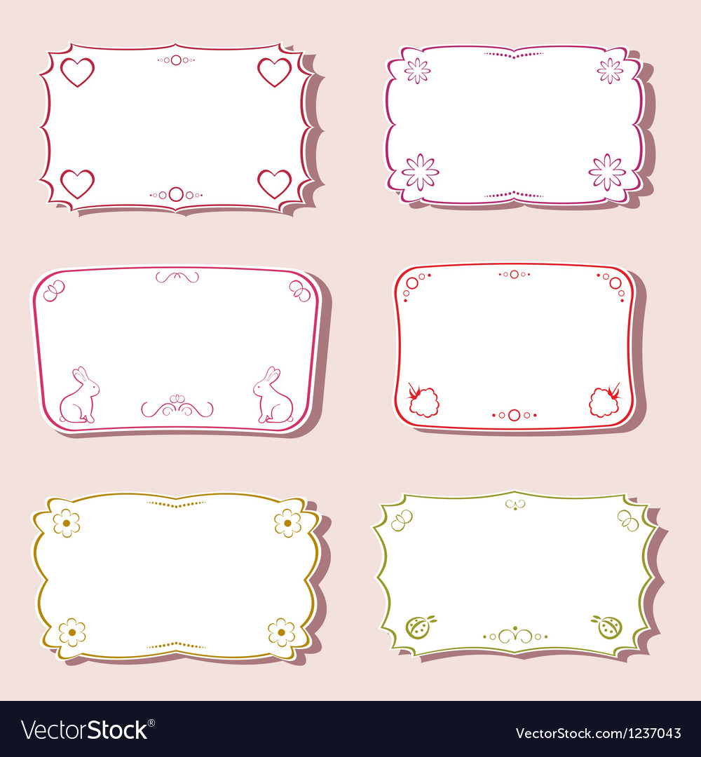 Frames set with love and nature objects