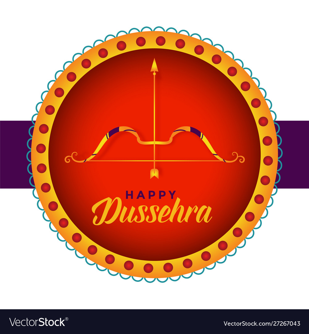 Happy dussehra hindu festival card design Vector Image