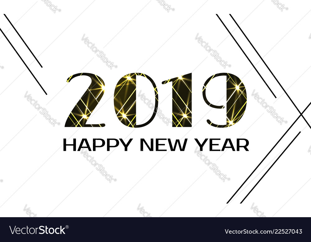 Happy new year 2019 greeting card vector image Happy new year 2019 greeting card