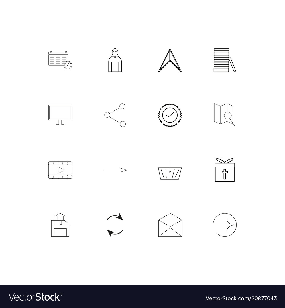 Interface linear thin icons set outlined simple