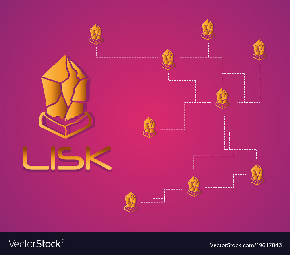 Lisk blockchain cryptocurrency background design
