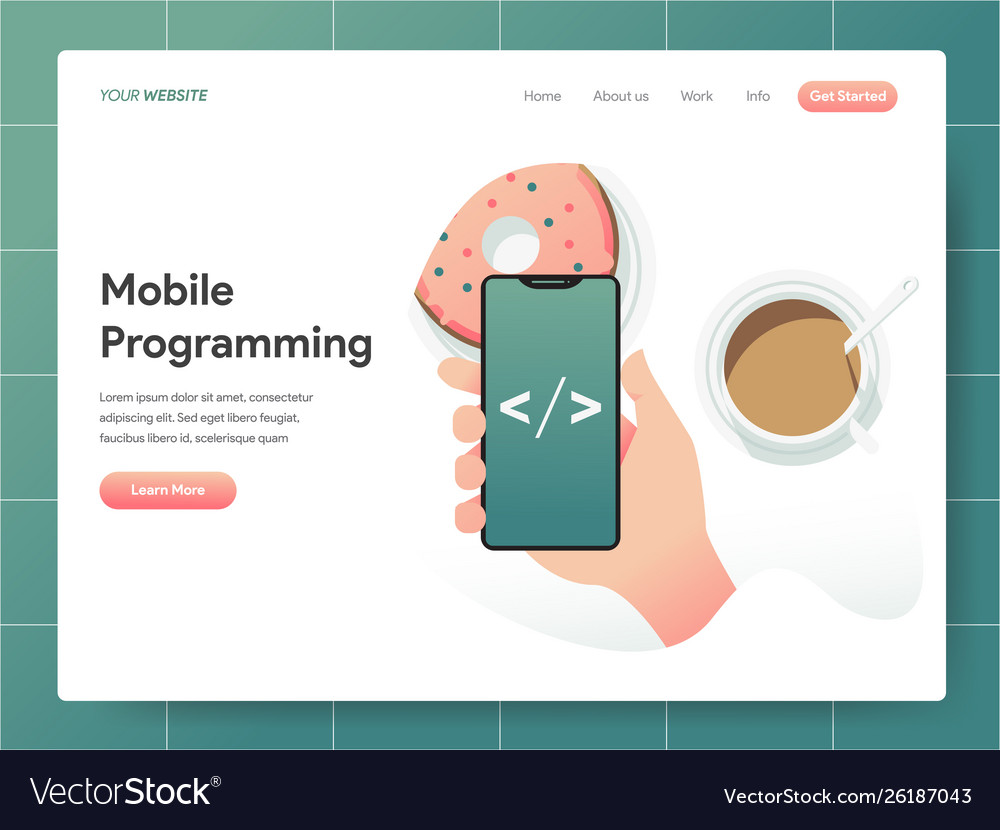 Mobile programming concept modern design Vector Image