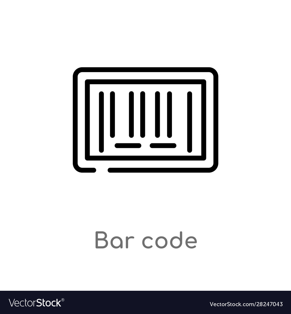 Outline bar code icon isolated black simple line