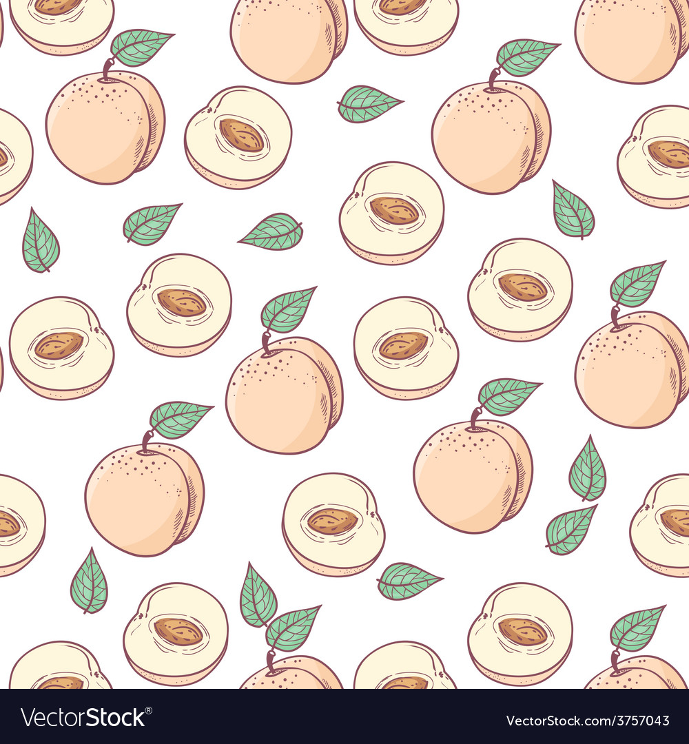 Peach Slice Seamless Pattern