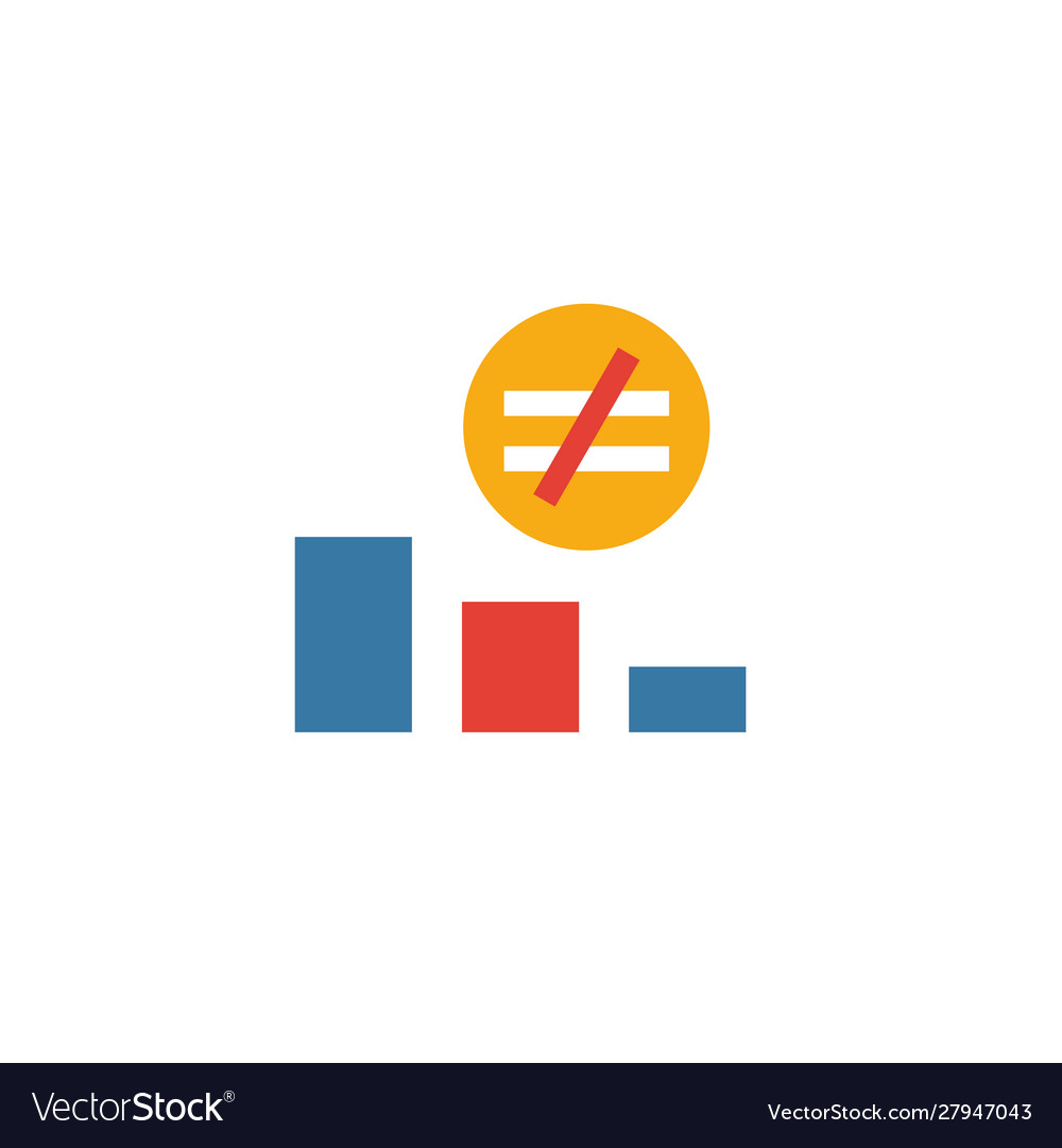 Reduced inequality icon simple flat element from