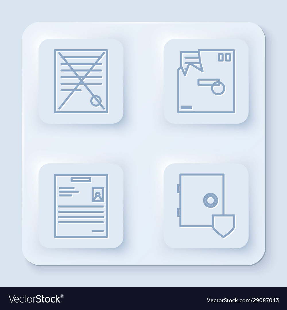 Set line delete file document ordered envelope vector image Set line delete file document ordered envelope