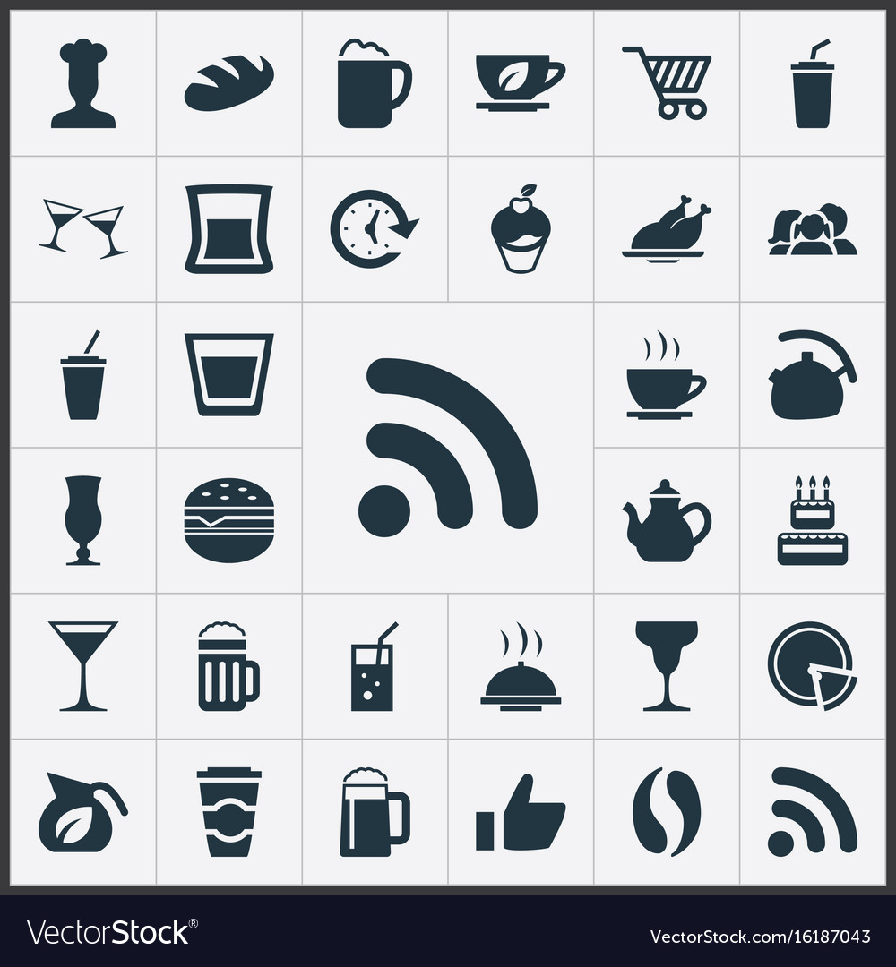 Set of simple cafe icons