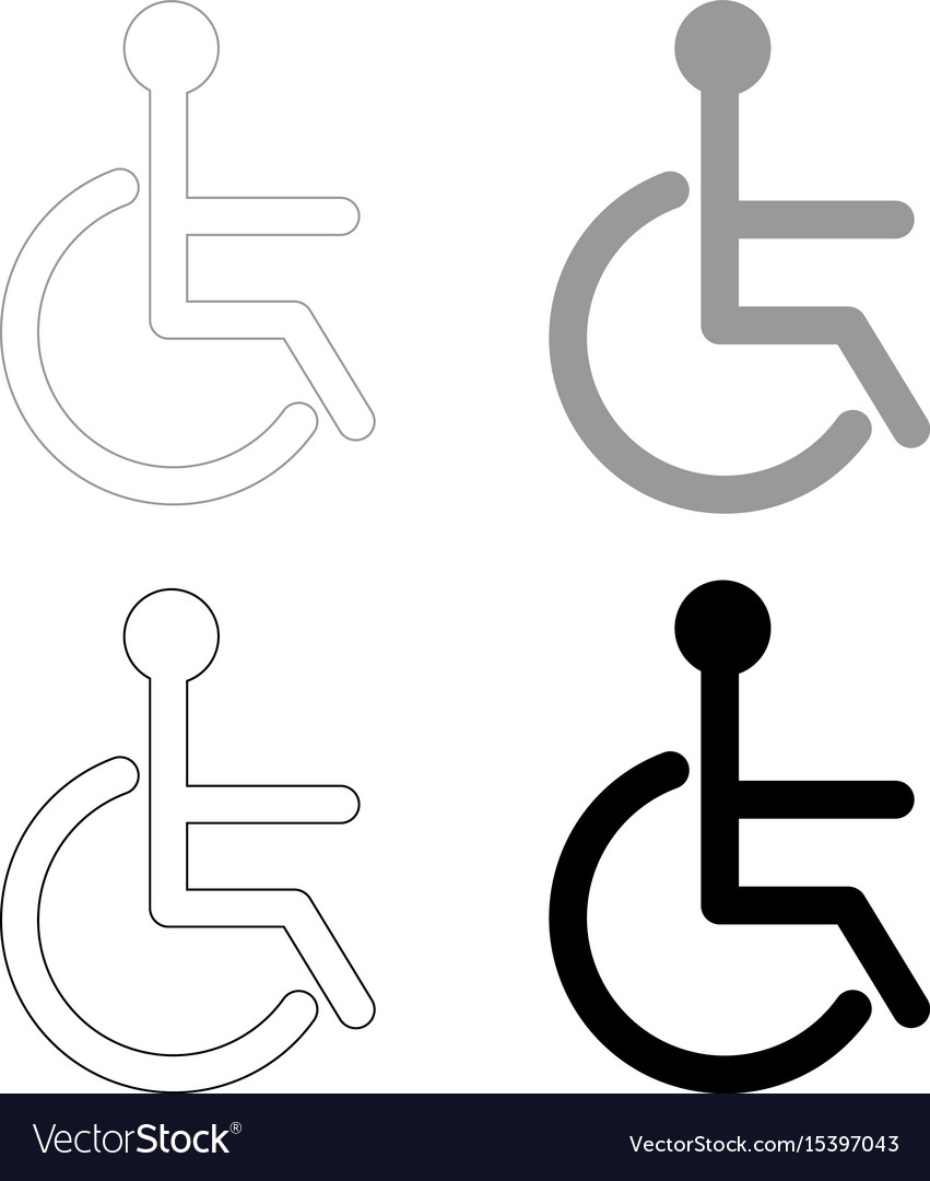 Sign of the disabled black and grey color set