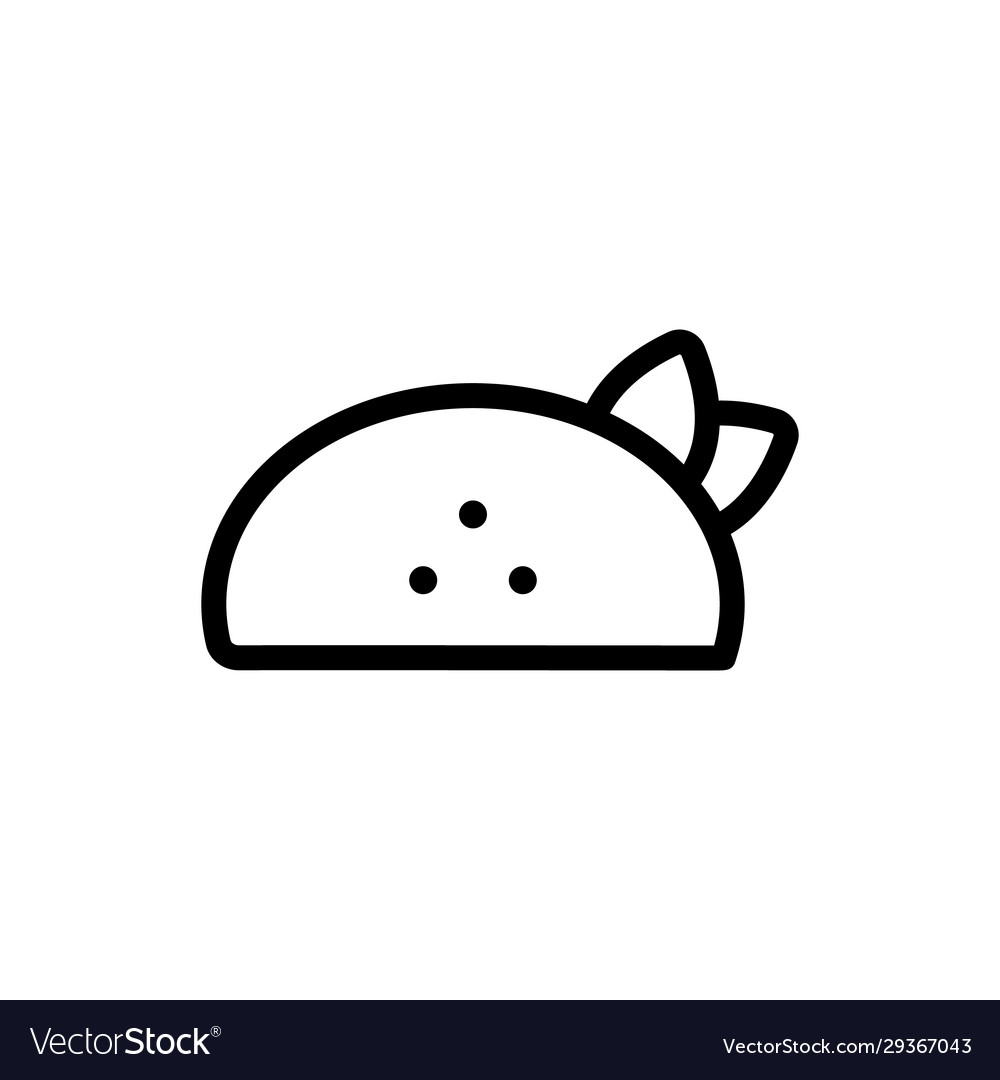 Taco icon isolated contour symbol vector image Taco icon isolated contour symbol