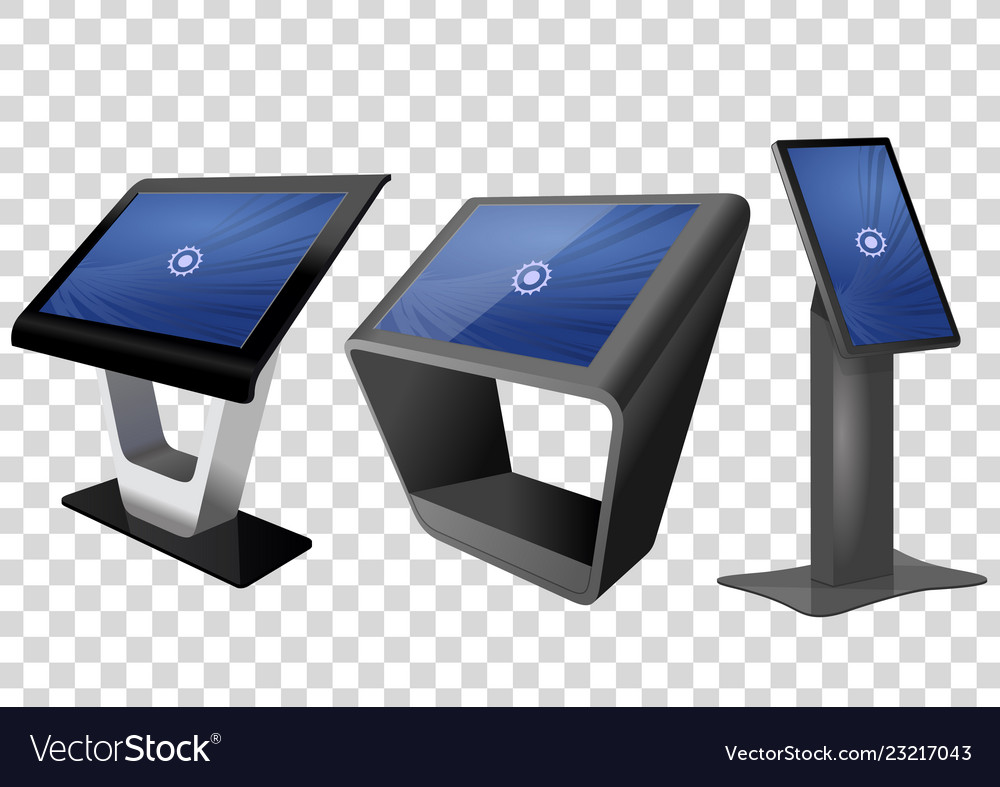 Drei Werbe-Interaktive Informationen Kiosk