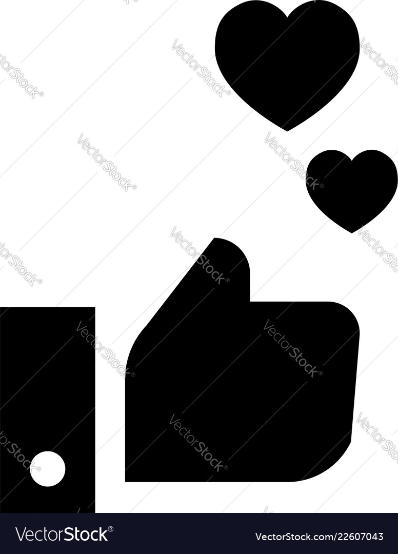 Thumb up heart icon simple style Royalty Free Vector Image Thumb up heart icon simple style Royalty Free Vector Image