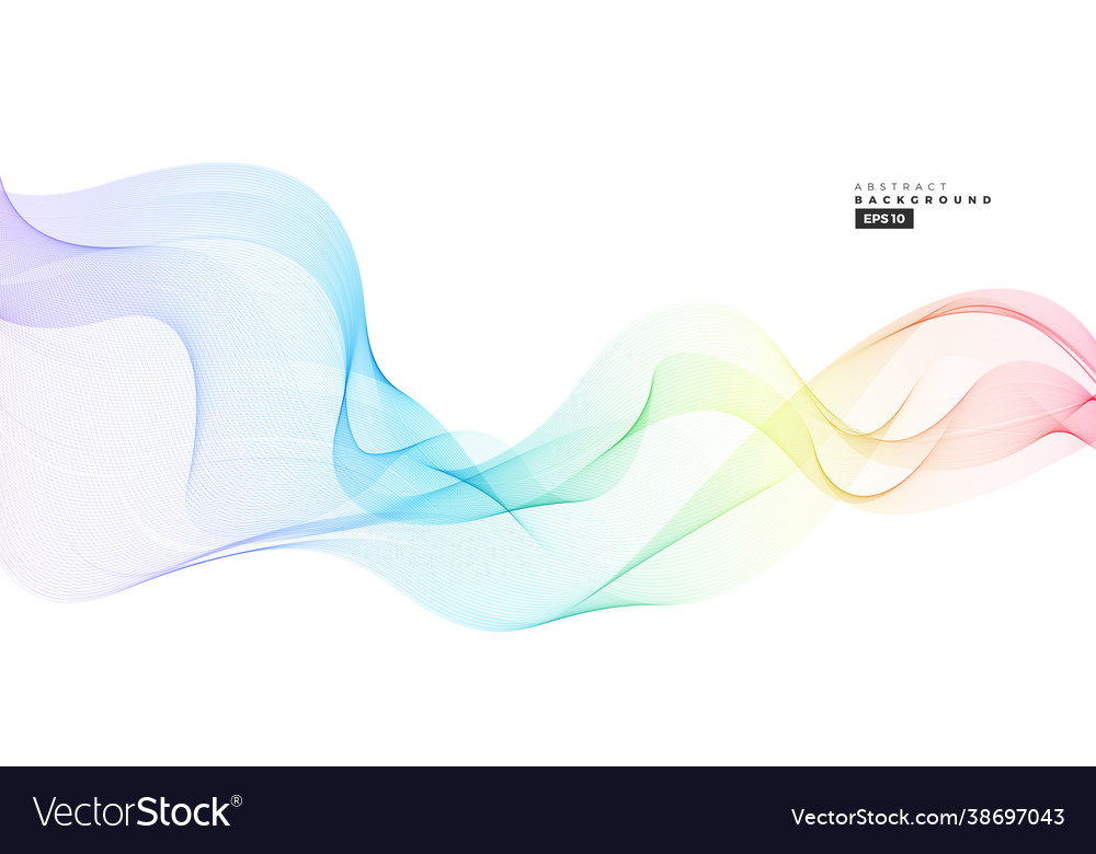 Wave element with abstract colorful lines