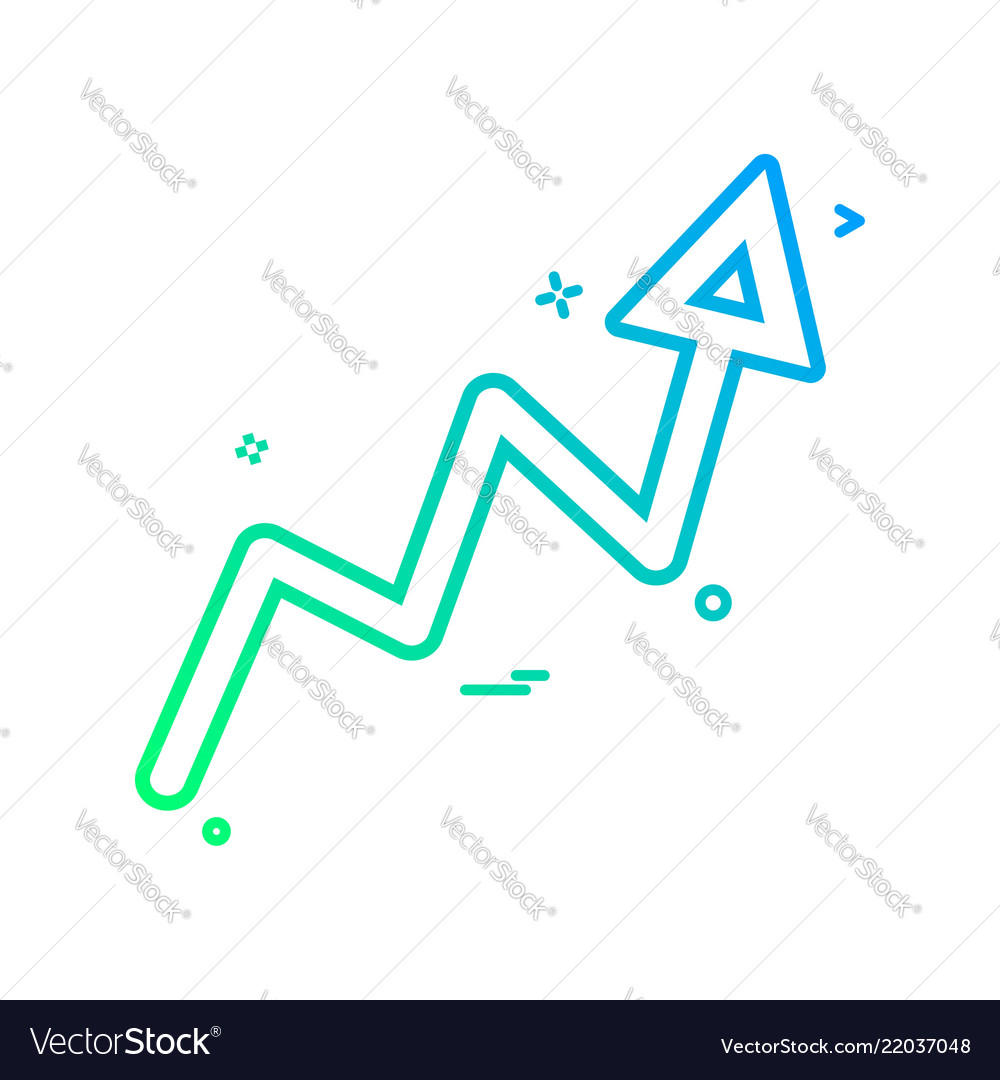 Arrow graph progress up icon design vector image Arrow graph progress up icon design