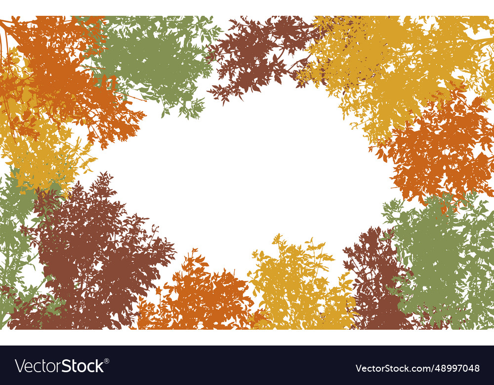 Autumn frame of deciduous branches trees vector image Autumn frame of deciduous branches trees