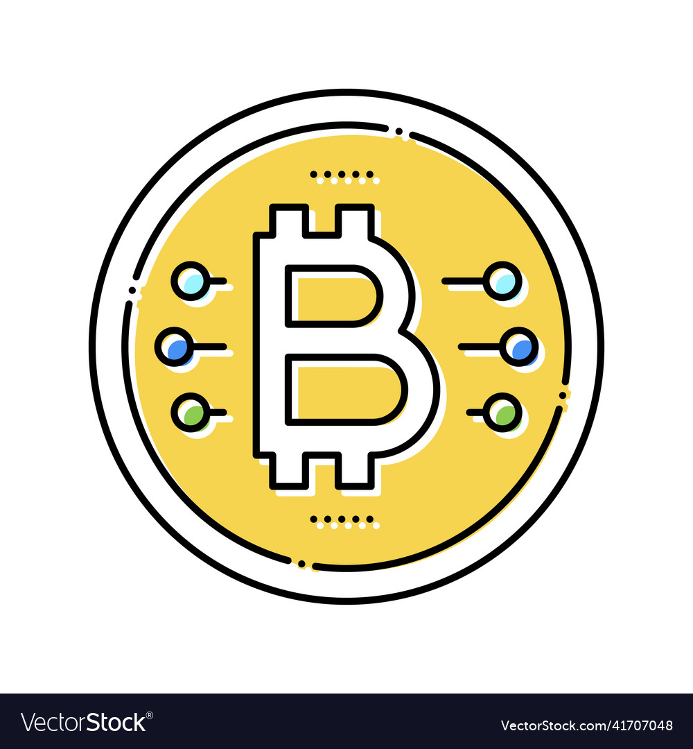 Bitcoin coin ico color icon