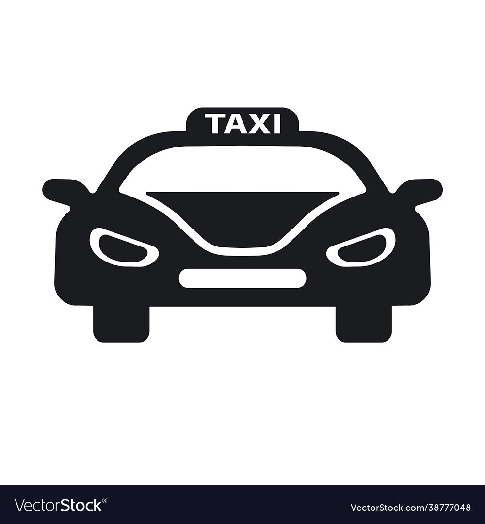 Black icon pictograph taxi Royalty Free Vector Image