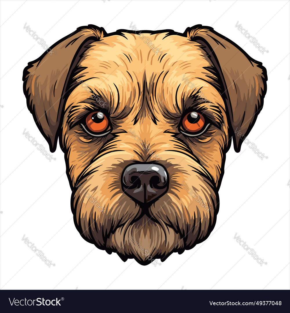 Border terrier dog breed cute cartoon kawaii