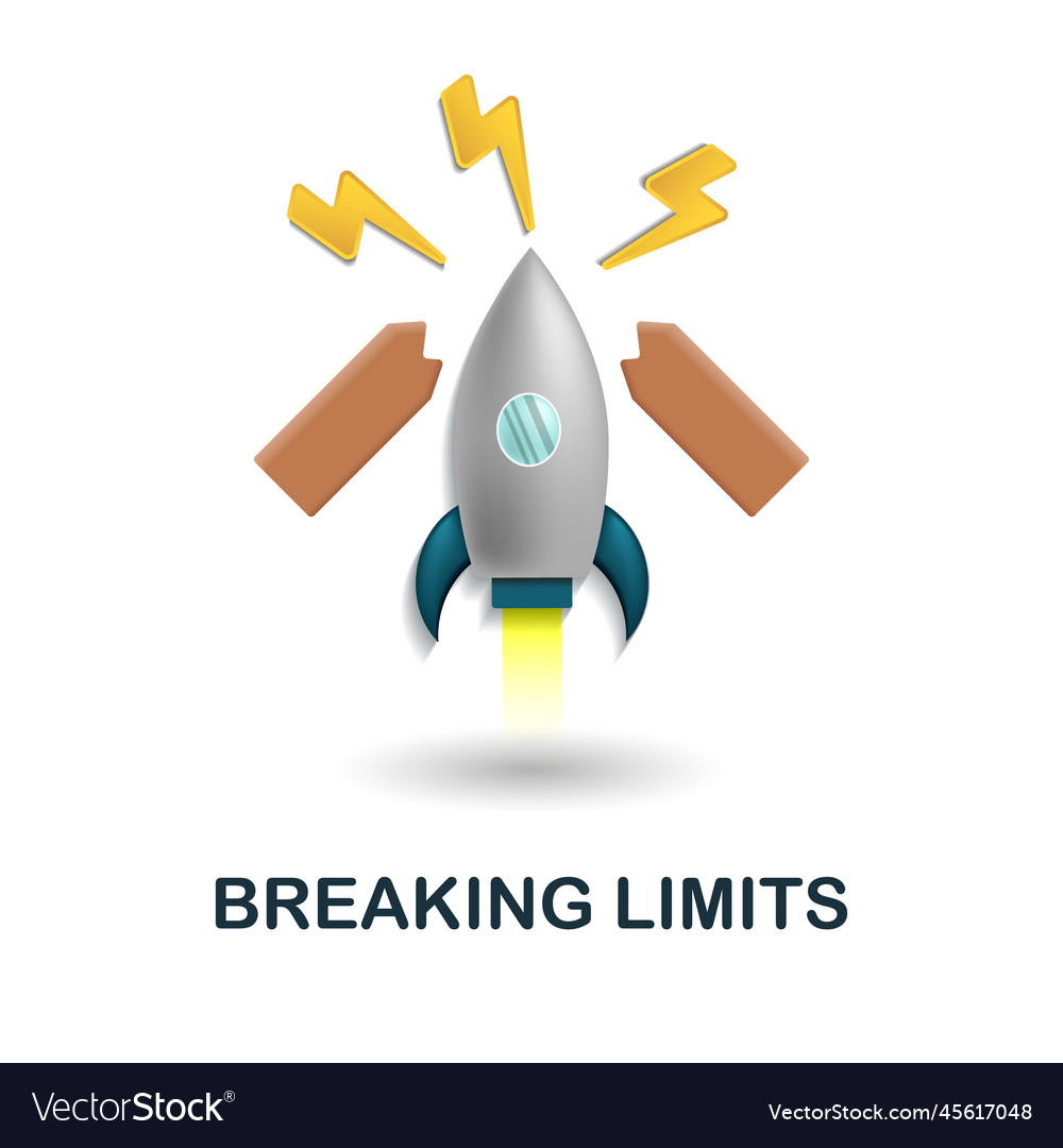 Breaking limits icon 3d from performance