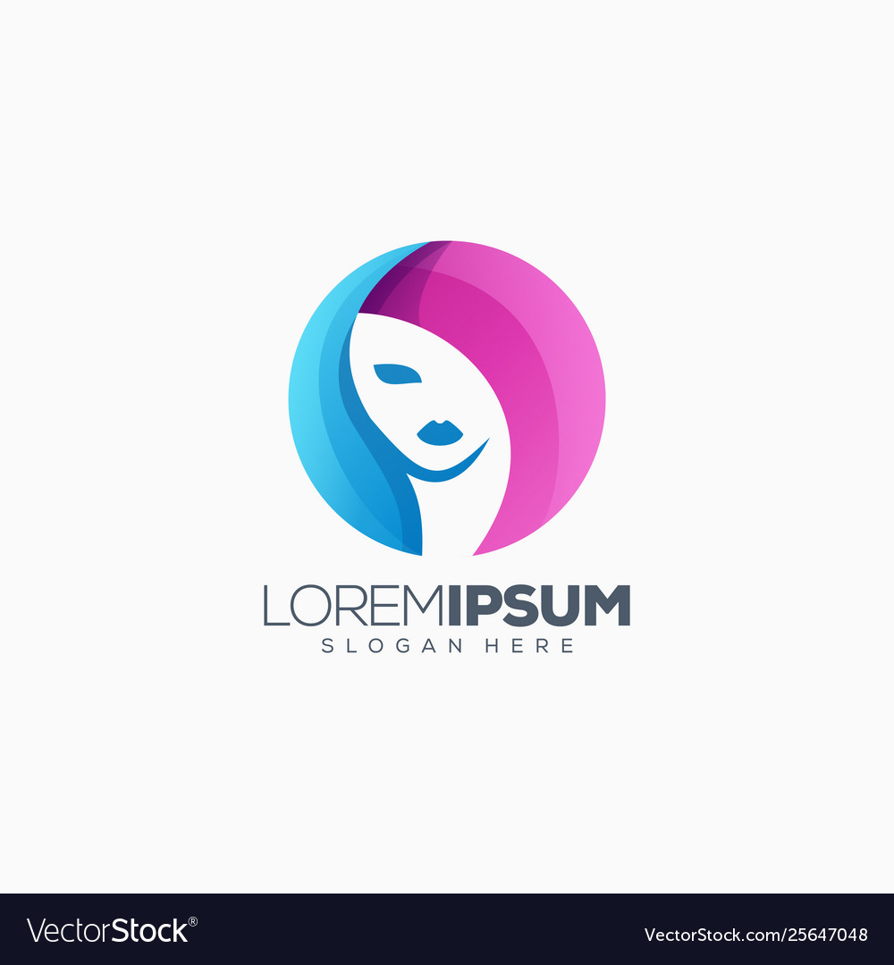 Colorful woman logo design