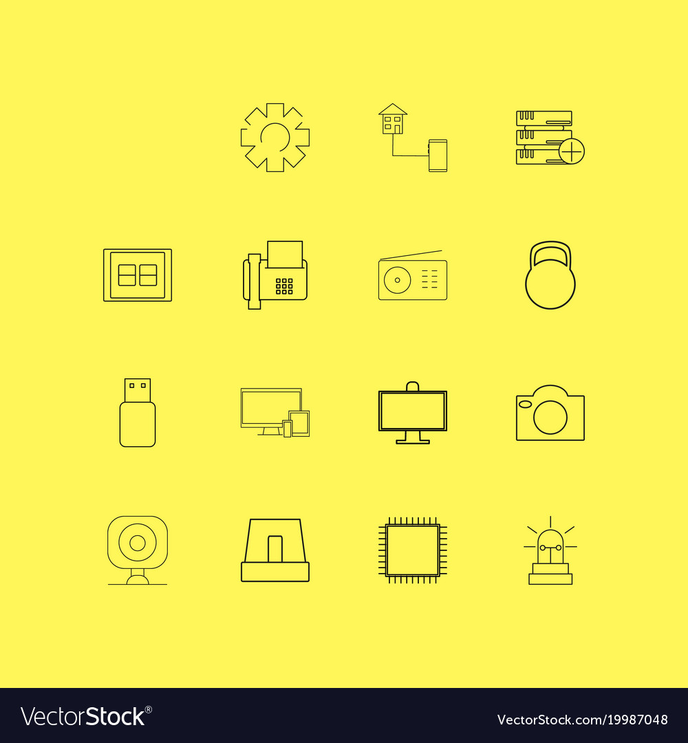 Devices linear icon set simple outline icons