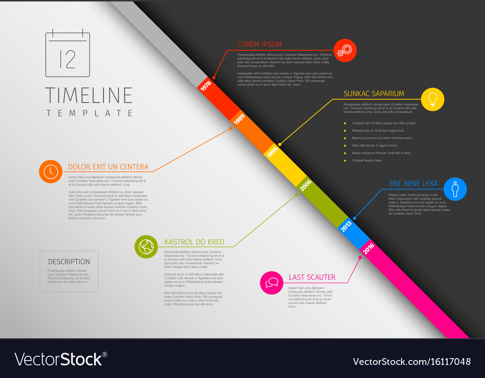 Diagonal Timeline Report Template