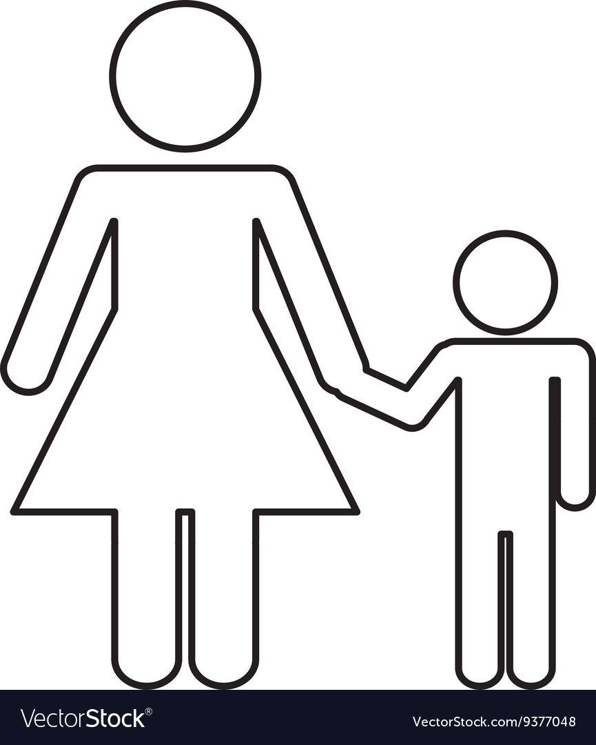 Family concept pictograph iconflat and isolated Vector Image