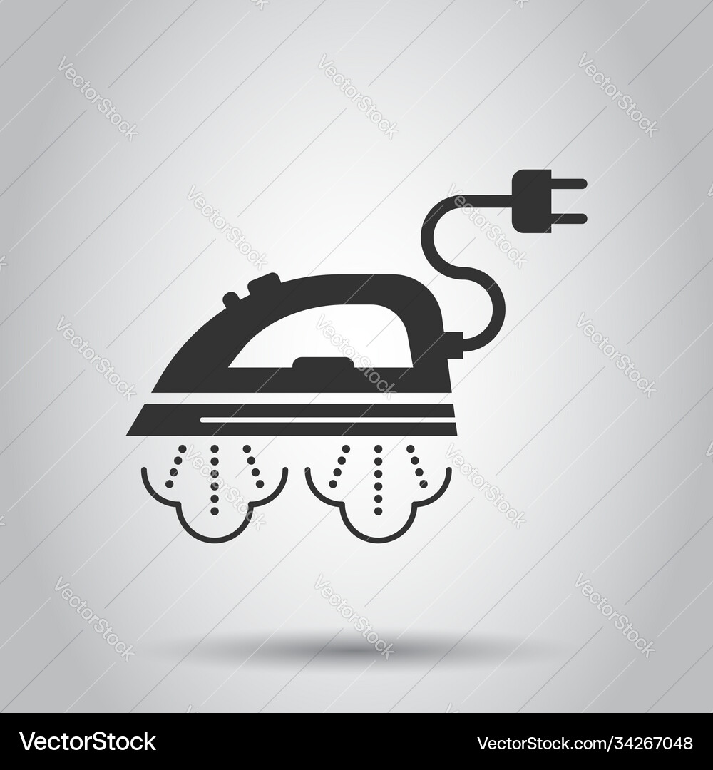 Iron Icon In Flat Style Laundry Equipment Vector Image